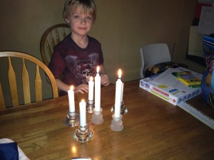 In Germany children under 12 have a candle ring that has a candle for every year. This is our attempt at that.