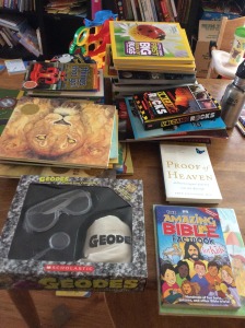 On Saturday we went a bit wild at the Scholastic warehouse book sale. This is our haul. 