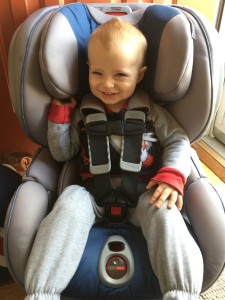 Nathaniel in his new carseat.