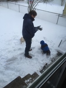 Nathaniel experiencing snow!