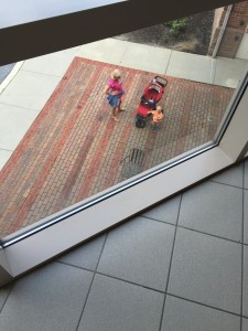 Nathaniel playing outside the car museum. He didn't like it as much as the rest of us. 
