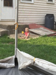Nathaniel in the sand.
