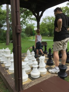 We then went for a walk and found a big chess set!