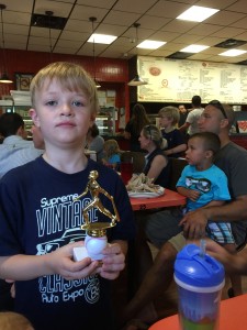 On Monday, Max got his T-ball trophy!