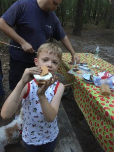 Max with a s'more