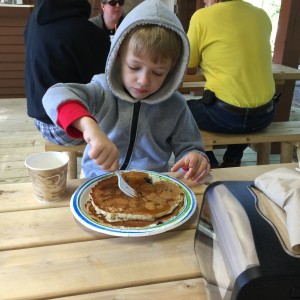 Max had blueberry pancakes!