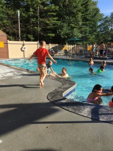 Max, Tony and Nathaniel at the pool