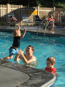 Nathaniel LOVES to jump in the pool!