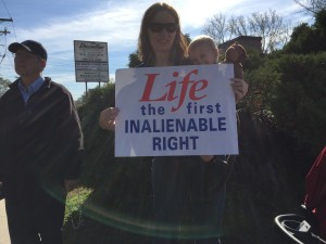 Nathaniel and I defending the unborn (Max taking the photo). 