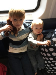 The boys on the train. 