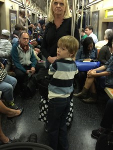 Max on the subway.