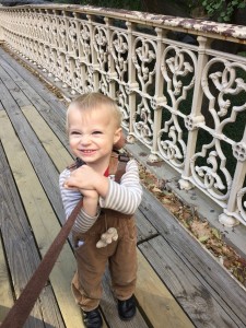 I am on a bridge in Central Park!