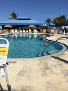 Swimming at the pool was much better! 