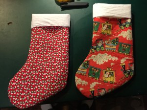 Christmas stockings (Max's on the left, Nathaniel's on the right)