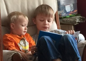 Max reading to Nathaniel