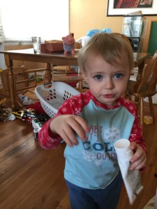 After coming home and playing with sand (see Mother Goose Time, week 2) it was time to brush the teeth again!