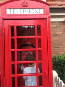 Max in a phone booth. Sadly they didn't have a police box. 