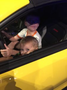 My boys in a fast car!